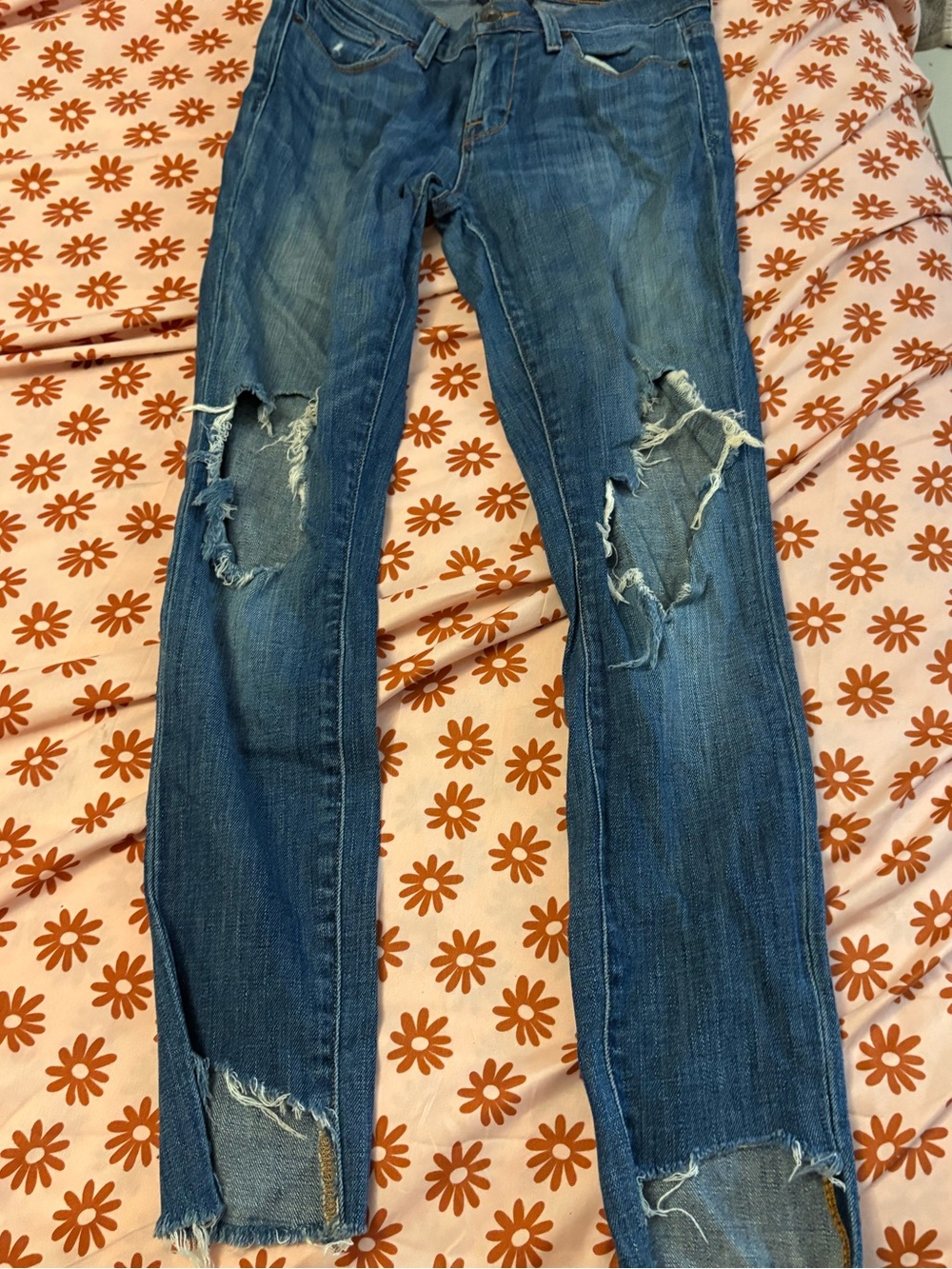 Bundle 3 for $15. Lucky Brand Medium Blue Denim Jeans with Yellow Logo Detail.